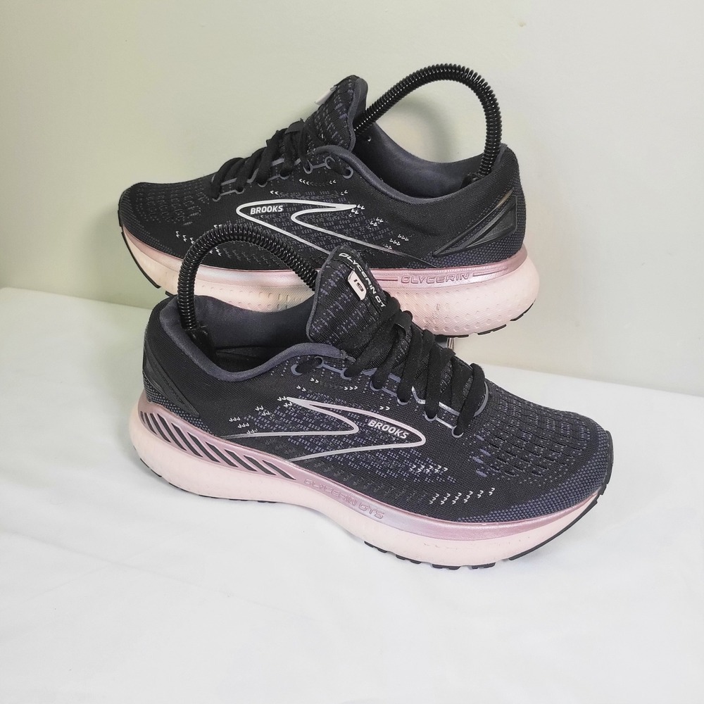 Brooks Glycerin GTS 19 Womens Running Shoes Black Rose Gold 1203441B074 Size 7.5